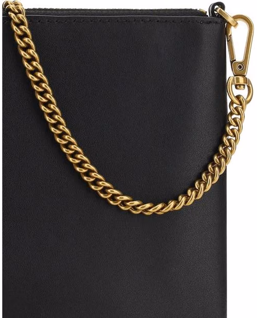 PINKO Black Calf Leather Bos Taurus Shoulder Bag