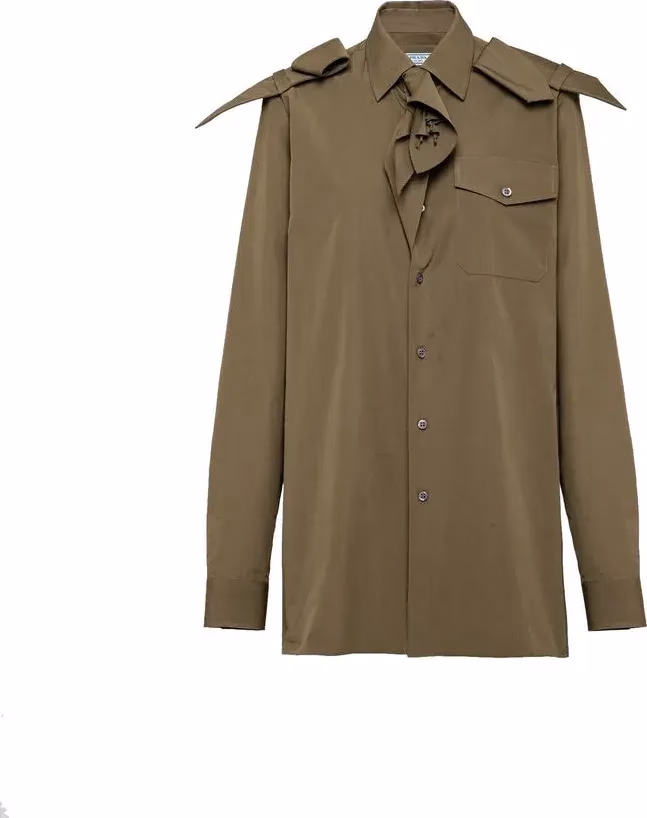 Prada Bicolor Cotton Dress Shirt