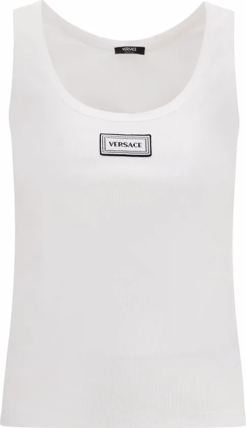 Versace White Cotton Tank Tops