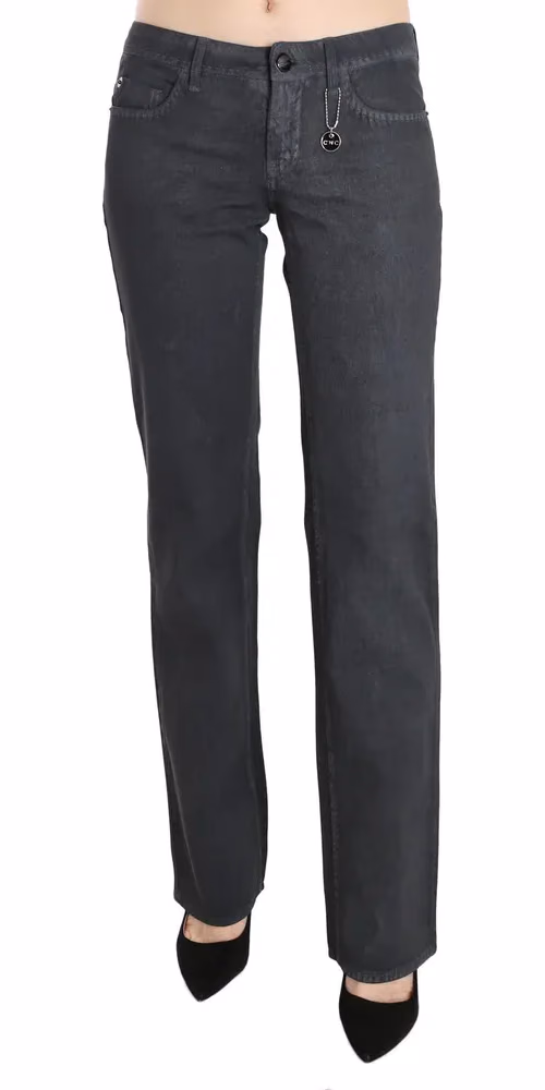 Costume National Gray Low Waist Straight Denim Pants Jeans