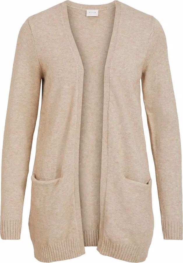 Vila Clothes Beige Viscose Cardigan