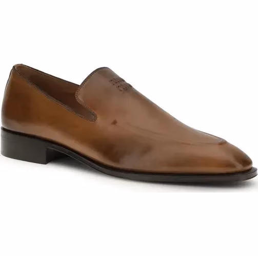 Miu Miu Brown Calf Leather Bos Taurus Slip-On Loafers
