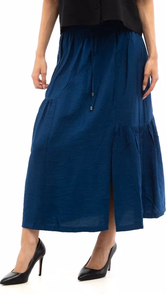 Patrizia Pepe Blue Viscose Long Skirt