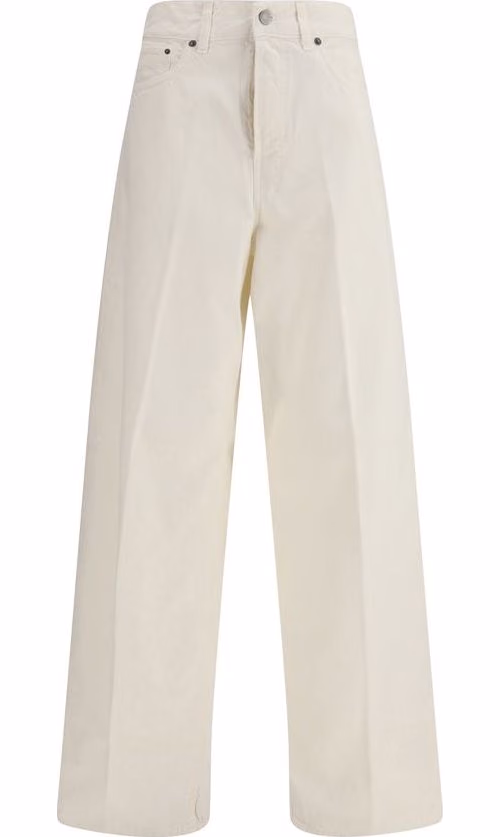 Haikure White Cotton Straight-Leg Jeans