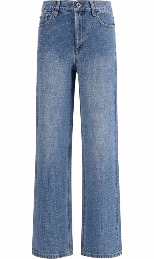 Self-Portrait Blue Cotton Straight-Leg Jeans