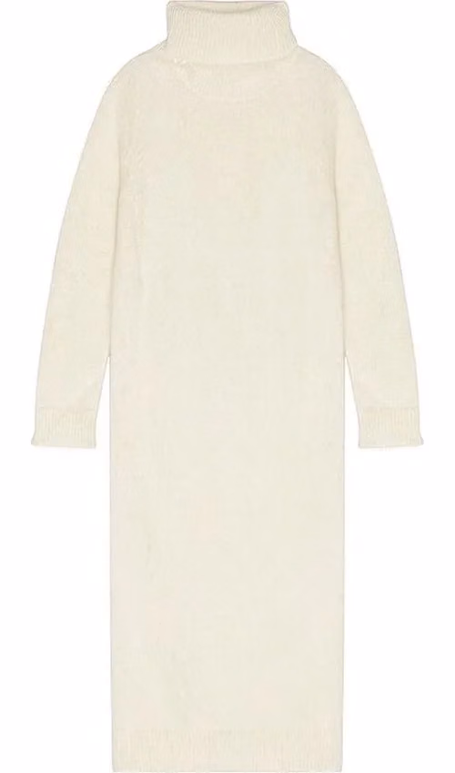 Saint Laurent White Mohair Casual Dress