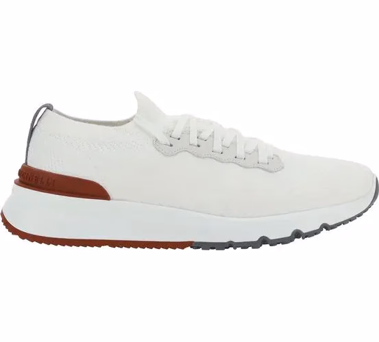 Brunello Cucinelli White Cotton Low Top Sneakers
