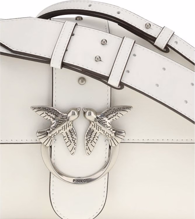 PINKO White Leather Shoulder Bag