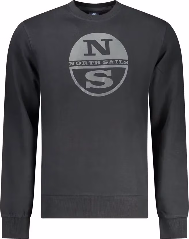 North Sails Black Cotton Men Sweatshirt