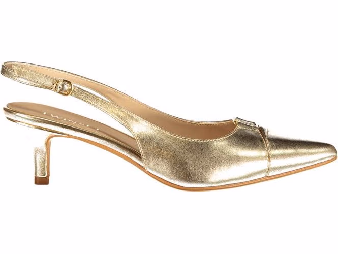 Twinset Gold Leather Women's Sandal