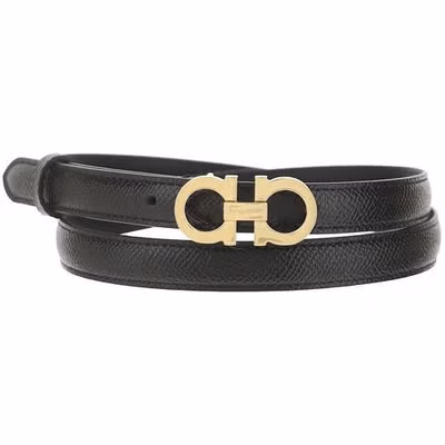 Black Calf Leather Bos Taurus Thin Belt