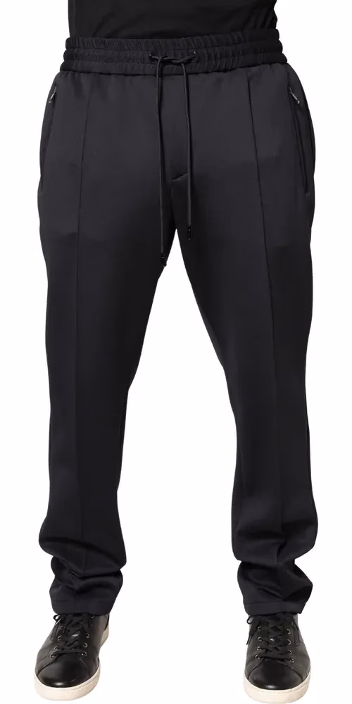Dolce & Gabbana Black Polyester Skinny Jogger Trouser Pants