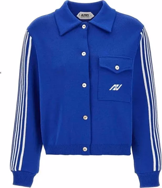 Autry Blue Nylon Cardigan
