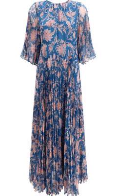 Blue Polyester Casual Dress