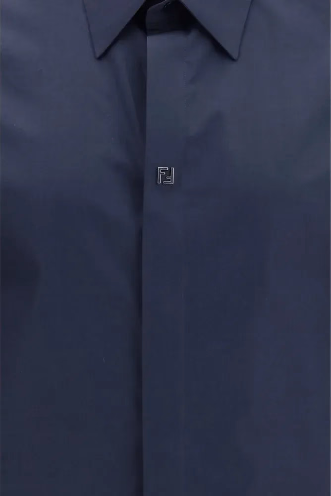 Fendi Blue Cotton Shirt
