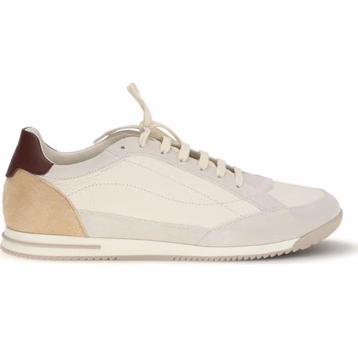 Brunello Cucinelli Beige Calf Leather Bos Taurus Sneakers
