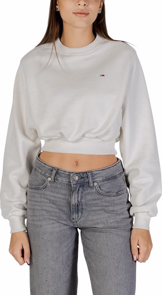 Tommy Hilfiger Jeans Cream Recycled Cotton Sweatshirt