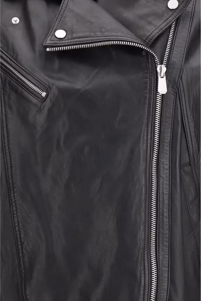 PINKO Black Lambskin Leather Jacket