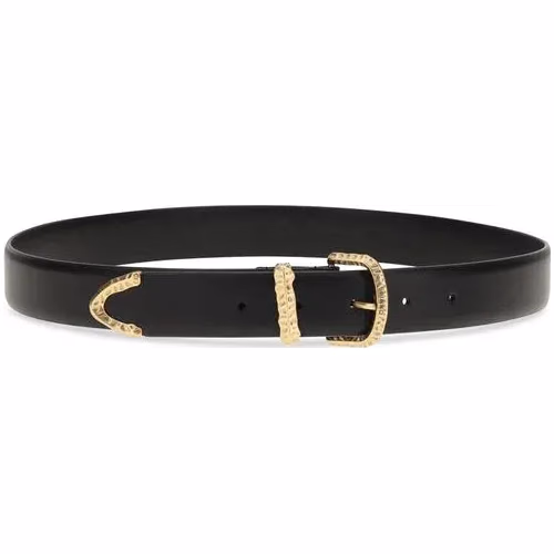 PINKO Black Calf Leather Bos Taurus Regular Belt