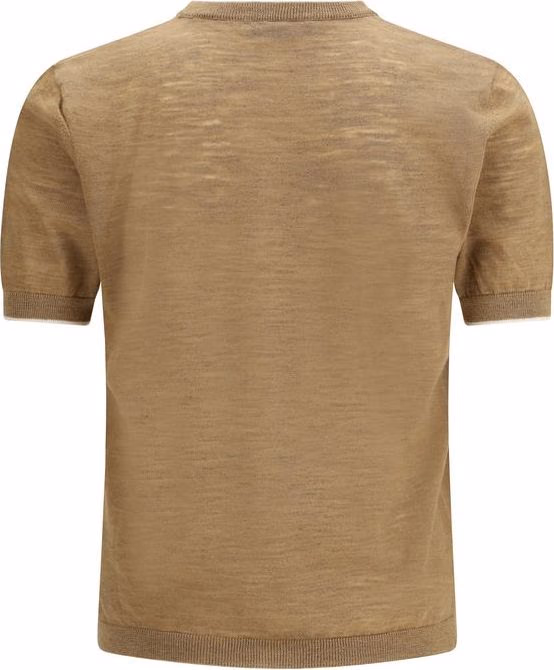 Brooksfield Beige Linen Shortsleeve Shirt