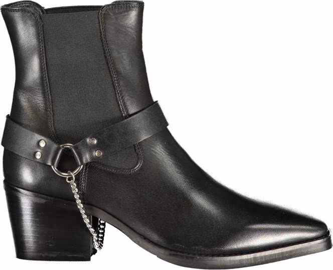 Cafenoir Black Leather Women Ankle Boot