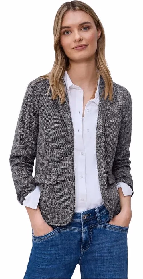 Street One Blue Polyester Blazer