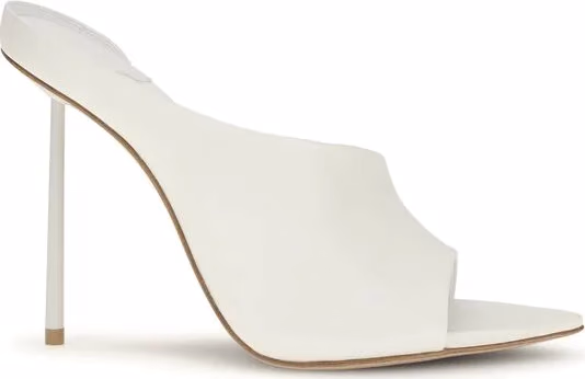 LE SILLA White Calf Leather Bos Taurus Stiletto Heel Sandals