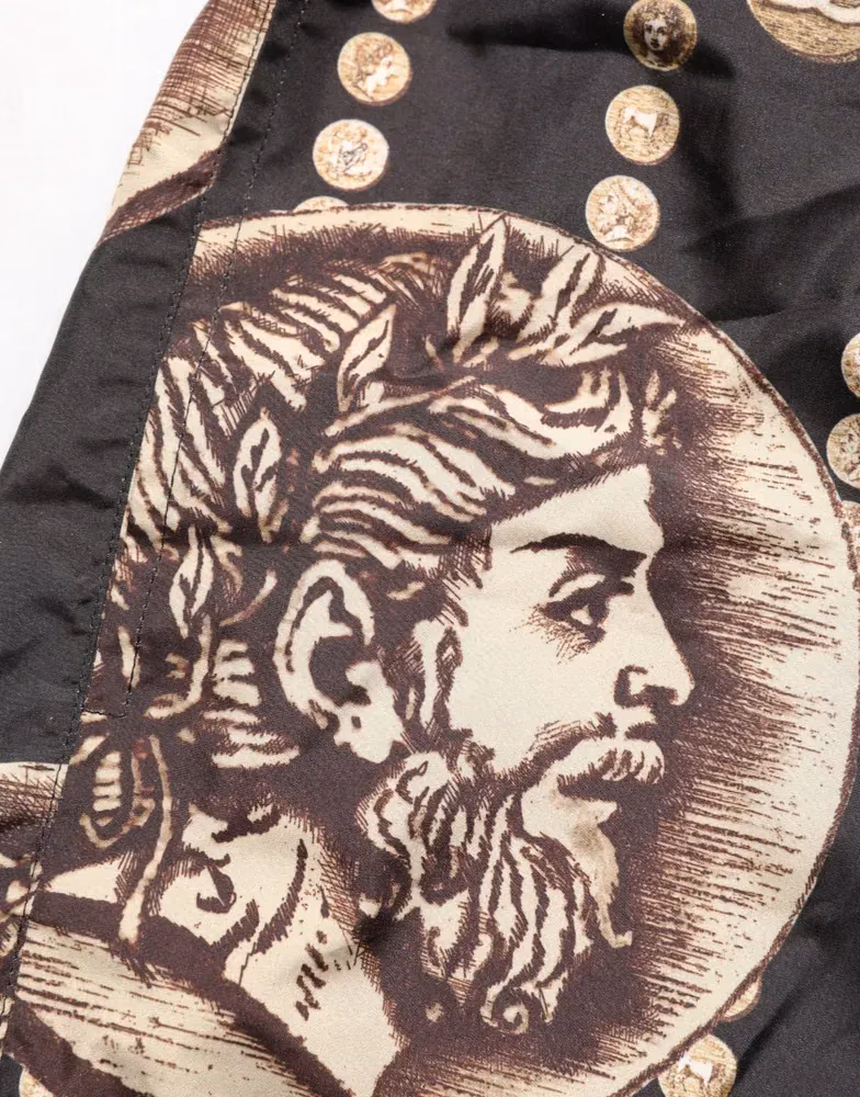Dolce & Gabbana Black Roman Coin Print Swim Shorts Swimwear