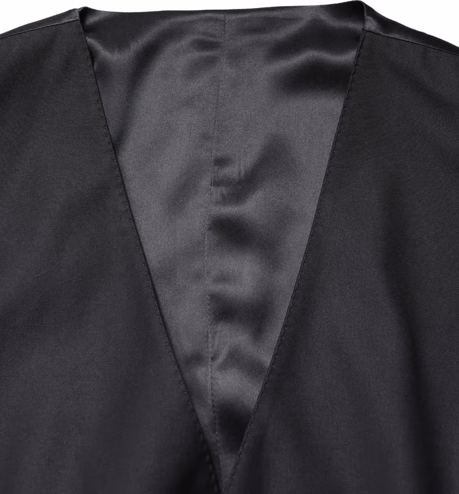 Dolce & Gabbana Black Wool Single Breasted Men Waistcoat Vest