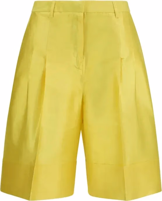 Sara Roka Bicolor Silk Bermuda Shorts