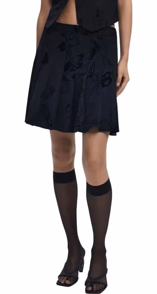 Desigual Black Polyester Mini Skirt