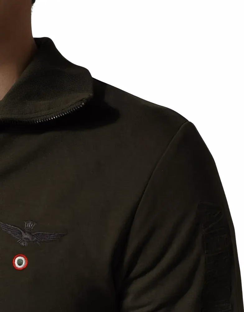 Aeronautica Militare MilitaryGreen HalfZip Sweatshirt Sweater