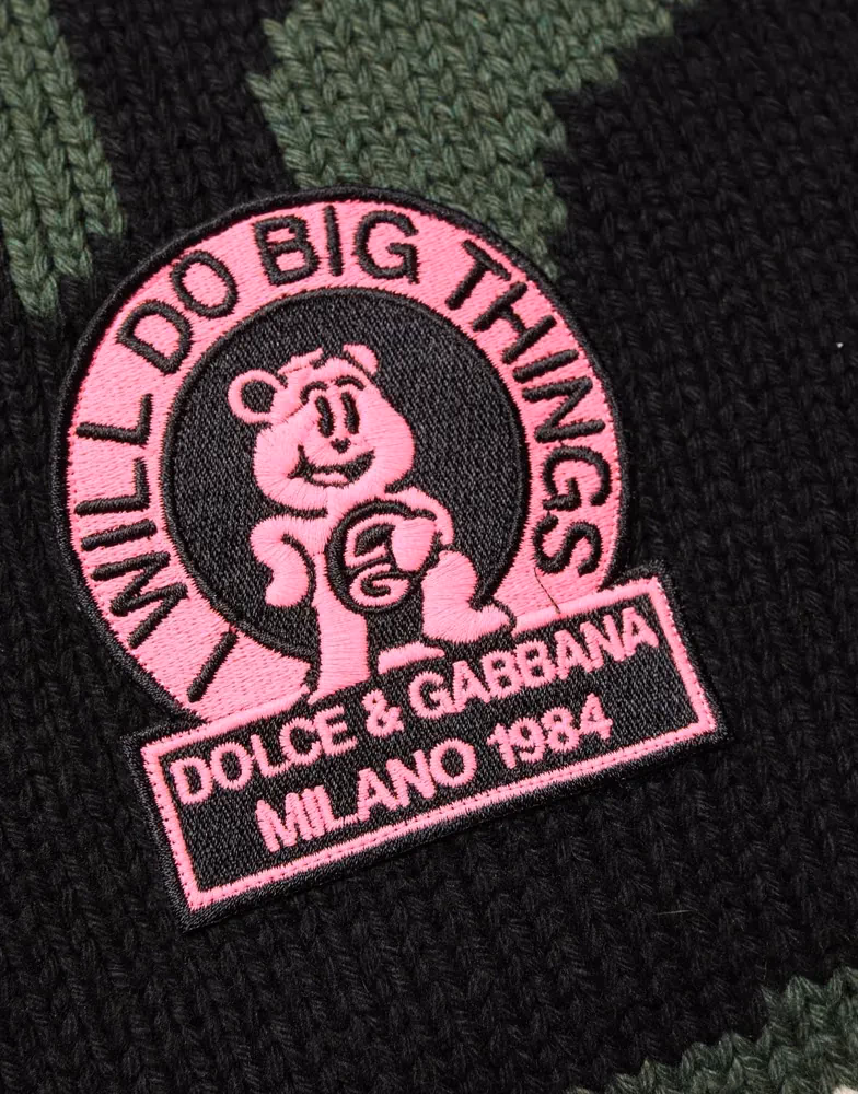 Dolce & Gabbana Multicolor Intarsia Knit Camouflage Pullover Sweater