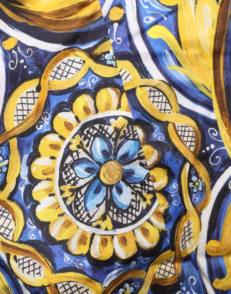 Dolce & Gabbana Multicolor Majolica Print Cotton Blouse Top