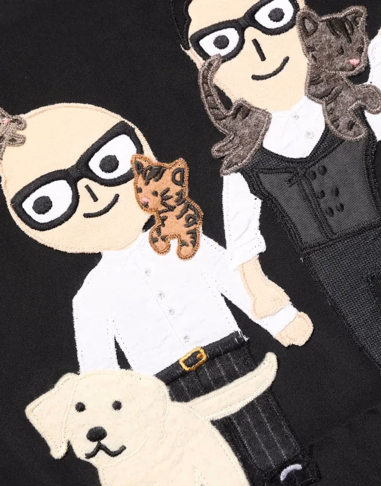 Dolce & Gabbana Black #dgfamily Silk Blouse Top