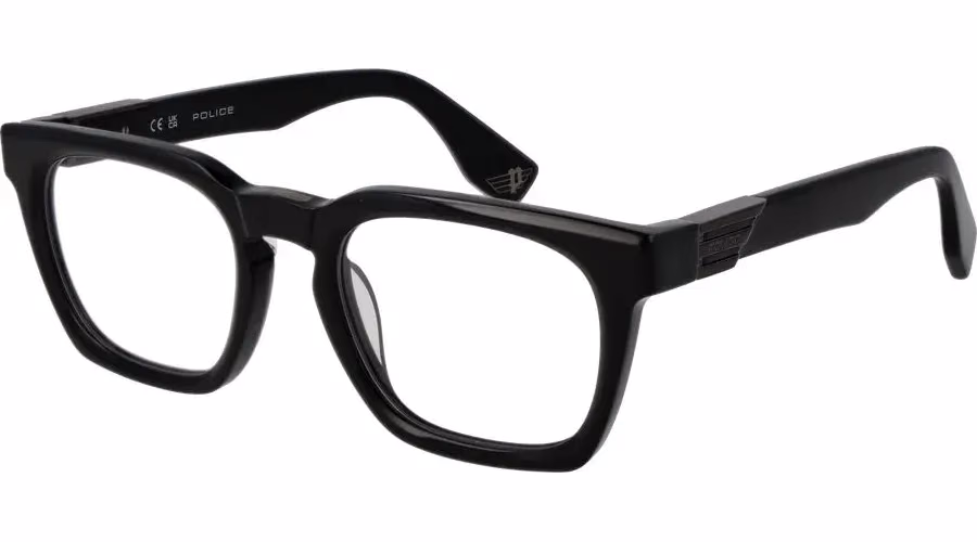 Police Black Cellulose Acetate Glasses (Frames)