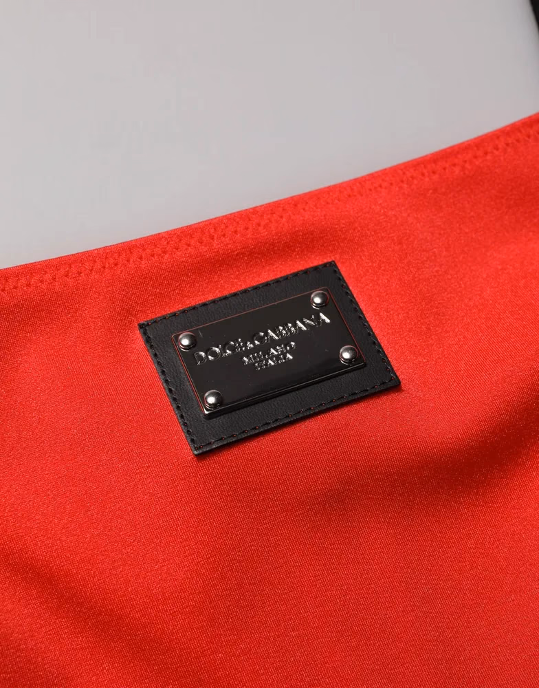 Dolce & Gabbana Red Nylon Blend Cady Sleeveless Mini Dress