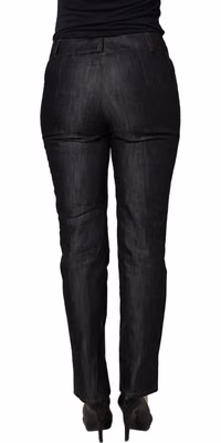 Black Cotton Mid Waist Skinny Denim Trouser Jeans