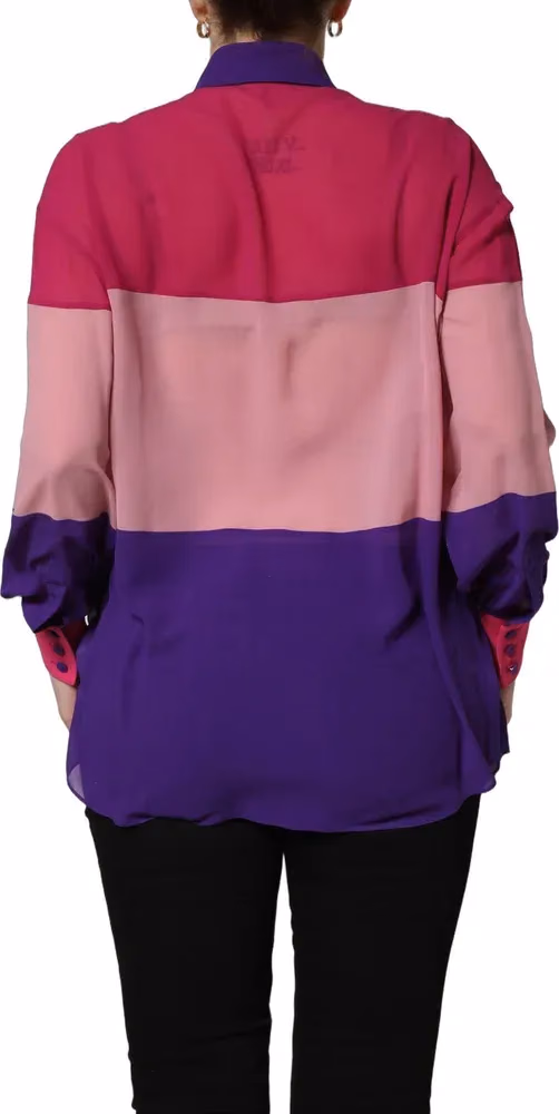 Dolce & Gabbana Multicolor Silk Patchwork Shirt Blouse Top