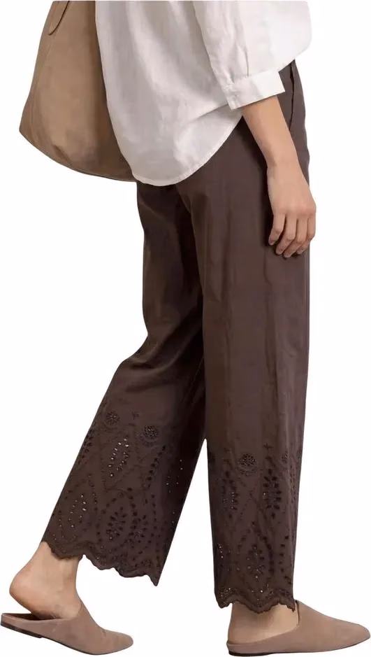 Street One Brown Cotton Casual Pants