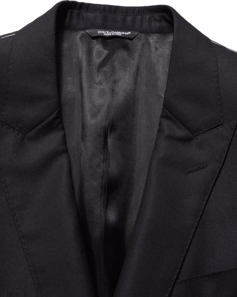 Dolce & Gabbana Black Wool Single Breasted Men Blazer Jacket