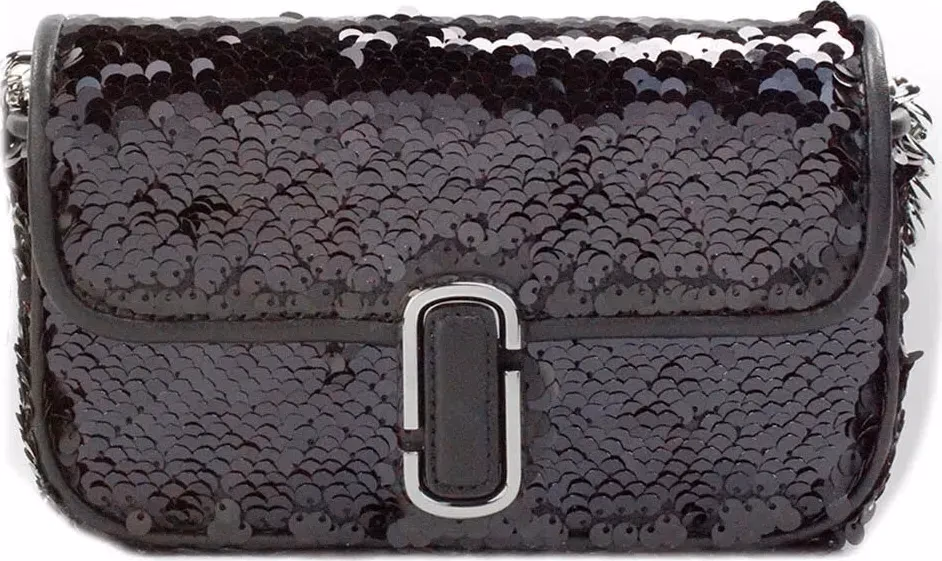 Marc Jacobs Marc Jacobs The Mini J Marc Shoulder Bag Black Sequined Crossbody Bag