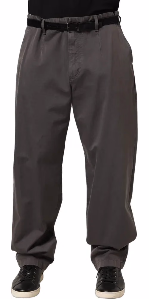Dolce & Gabbana Dark Gray MidWaist Straight Men Trouser Pants