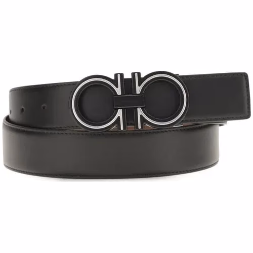 Ferragamo Blue Calf Leather Bos Taurus Regular Belt