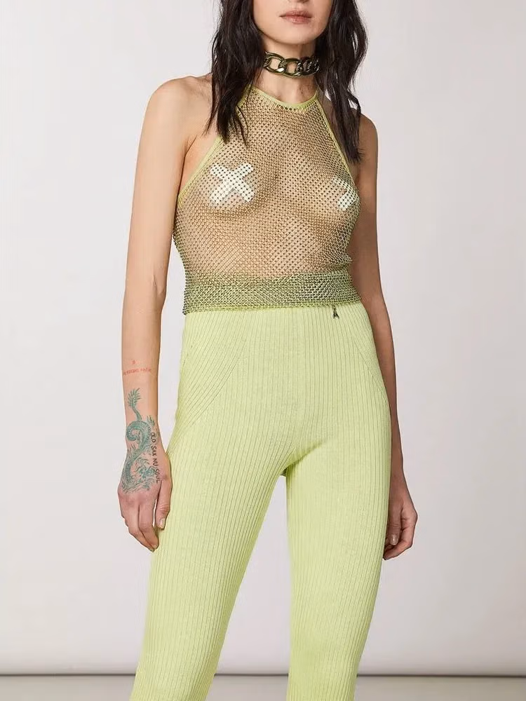 Patrizia Pepe Yellow Polyester Tank Tops