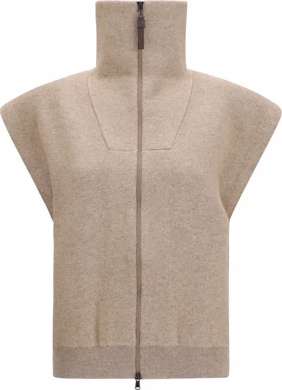 Brunello Cucinelli Beige Cashmere Cardigan