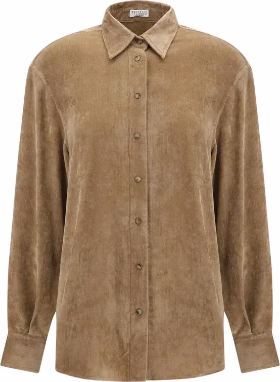 Brunello Cucinelli Beige Viscose Dress Shirt