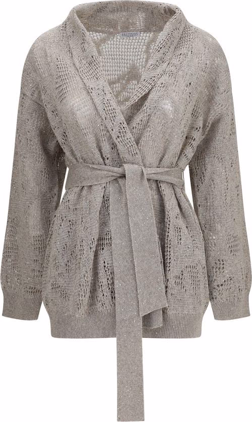 Brunello Cucinelli Beige Linen Cardigan