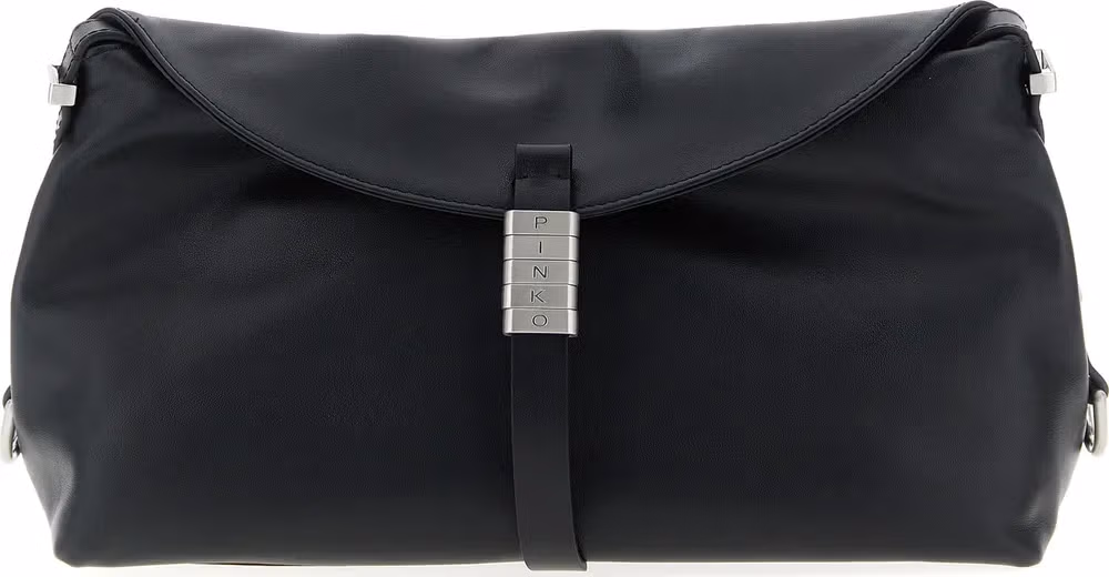 PINKO Black Goatskin Shoulder Bag