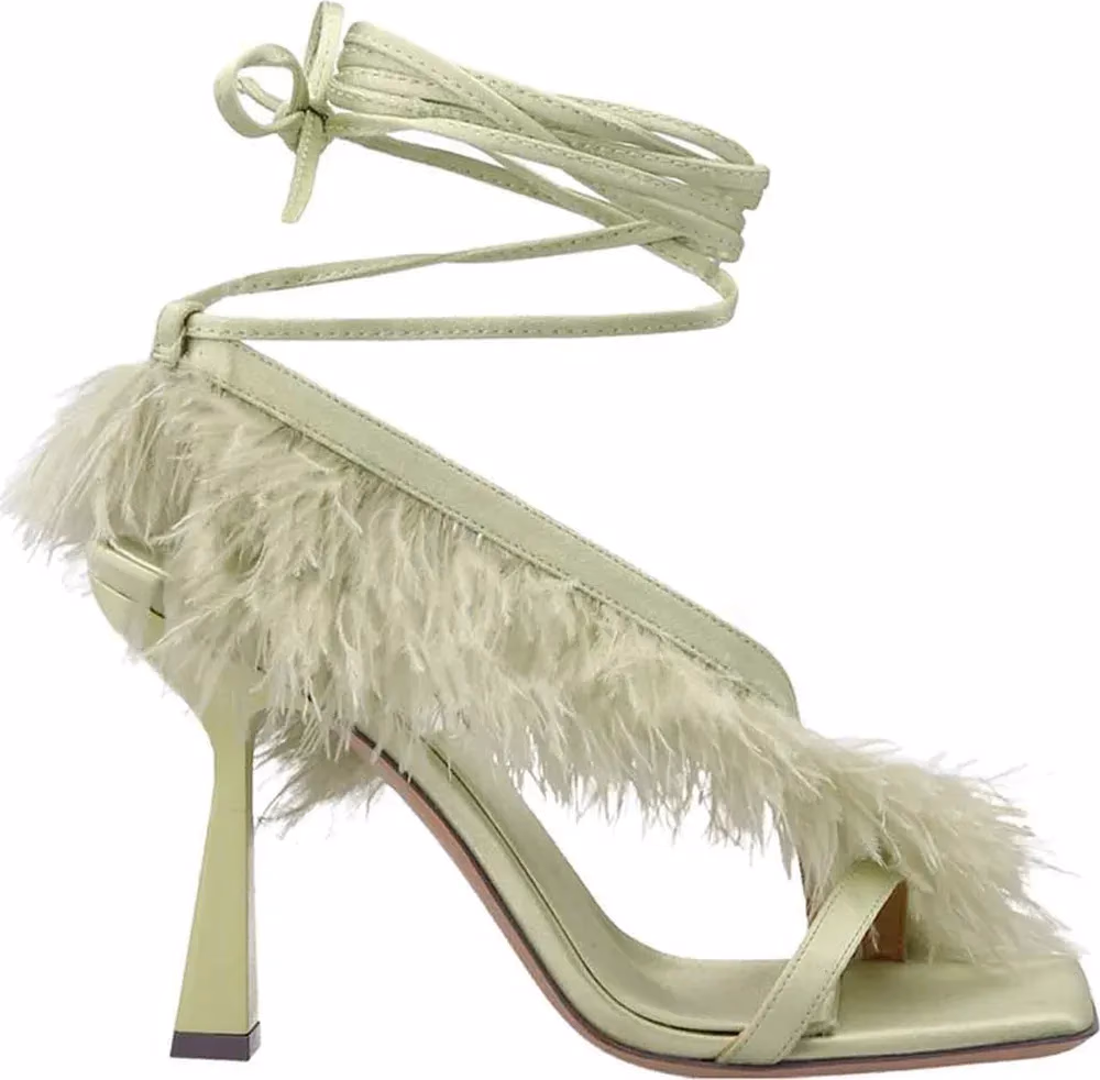 SEBASTIAN Bicolor Viscose Stiletto Heel Sandals